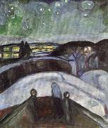 Edvard Munch Starry Night oil painting artist